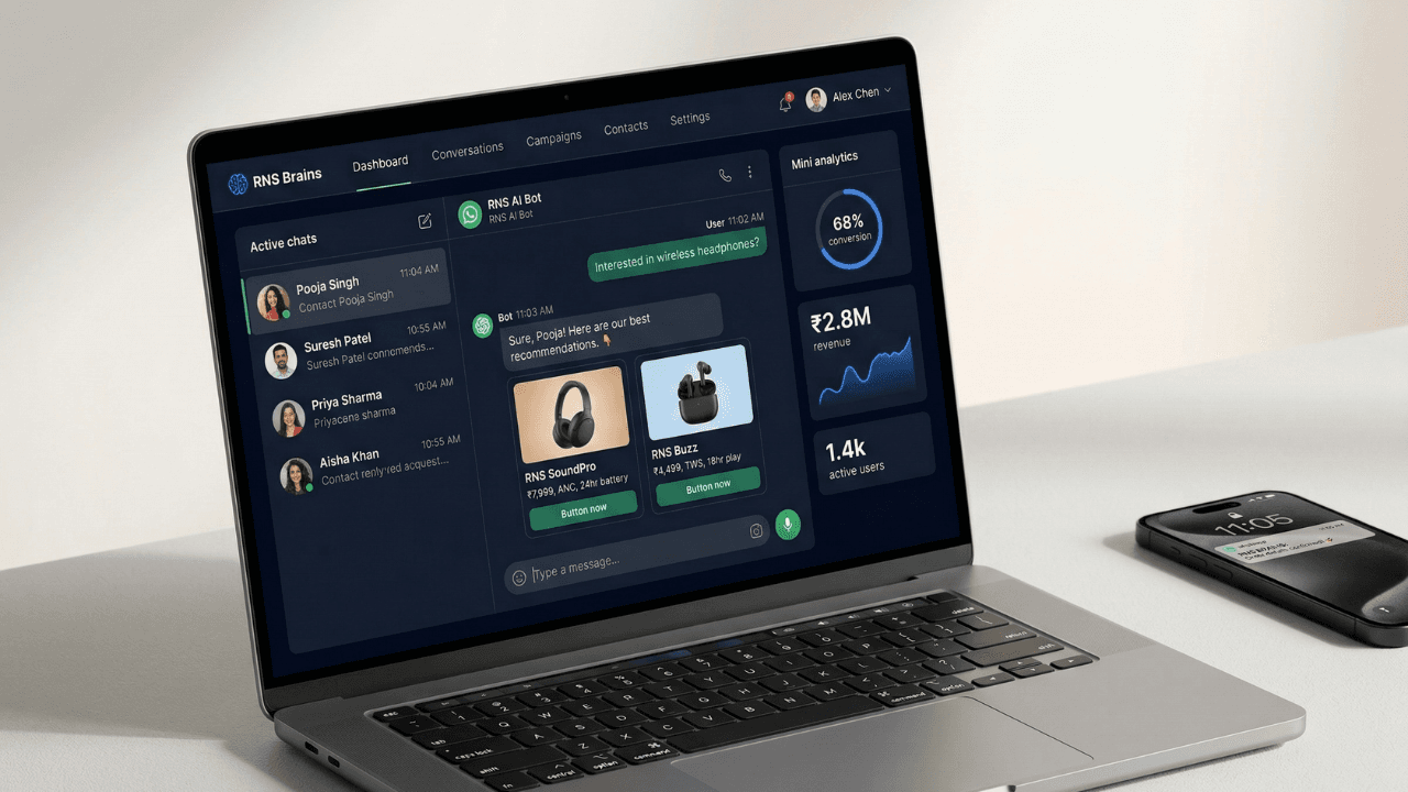 Product showcase demonstrating WhatsApp AI sales agent capabilities