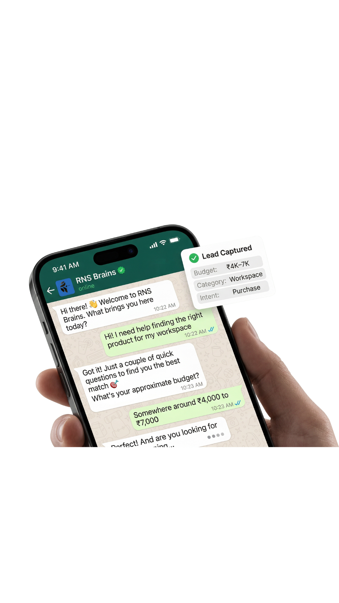 AI chatbot capturing lead profile